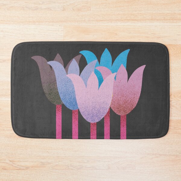 Item preview, Flower Market - Pink and Blue Abstract Tulips on Black designed and sold by DuckyRubin.