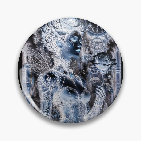 Item preview, Negative steampunk rose — fantasy mechanical queen designed and sold by Axokris.
