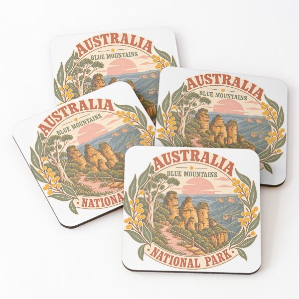 Item preview, Australia Blue Mountains National Park Three Sisters Vintage Travel designed and sold by Yellowriversss.
