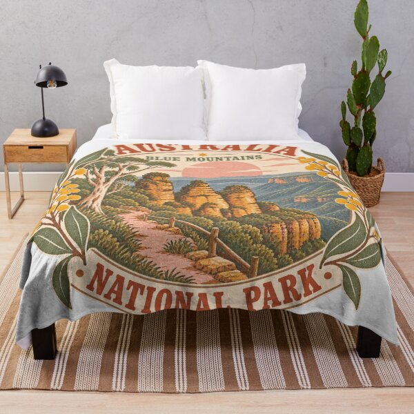 Item preview, Australia Blue Mountains National Park Three Sisters Vintage Travel designed and sold by Yellowriversss.