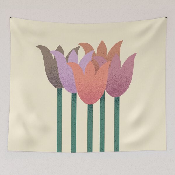 Item preview, Copy of Flower Market - Pastel Abstract Tulips on Cream designed and sold by DuckyRubin.
