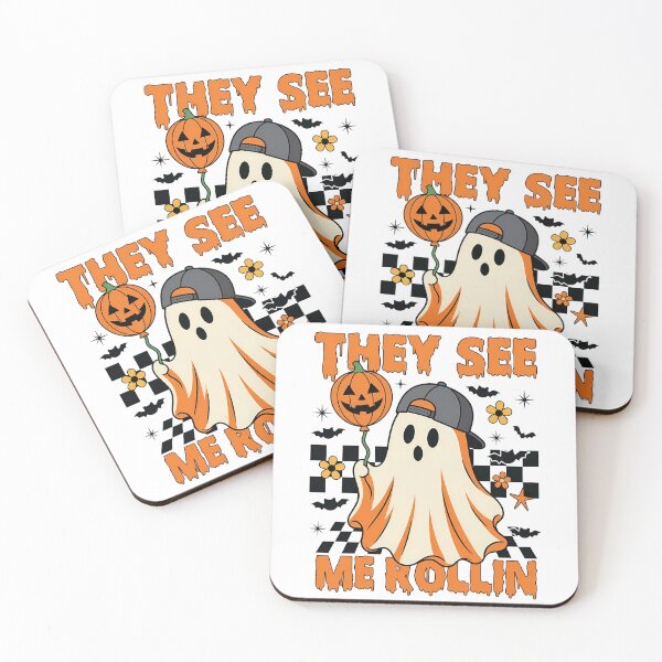 Item preview, They See Me Rollin Cute Halloween Ghost Kids designed and sold by KroghDs.