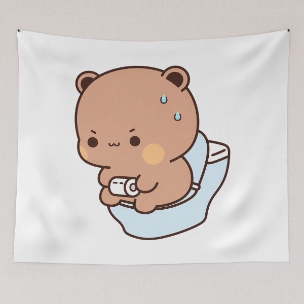 Item preview, Cute Dudu Bear Sitting on Toilet designed and sold by Tom-Riley.