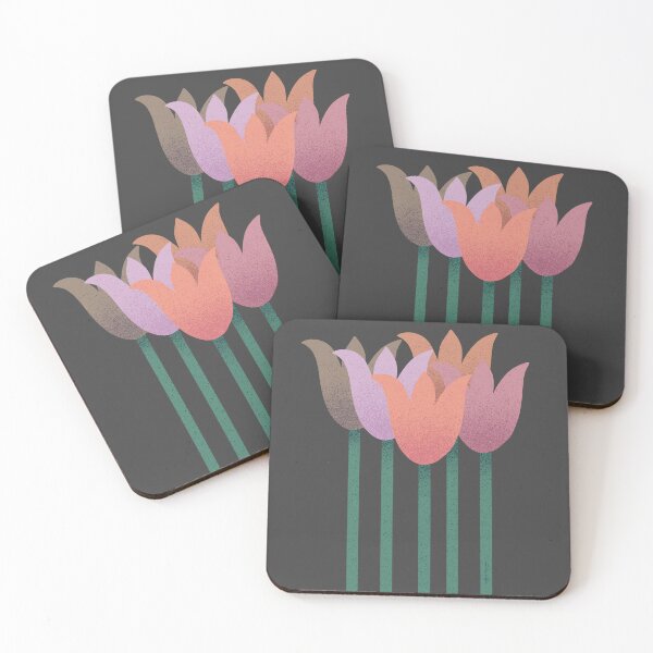Item preview, Flower Market - Pastel Abstract Tulips on Black designed and sold by DuckyRubin.