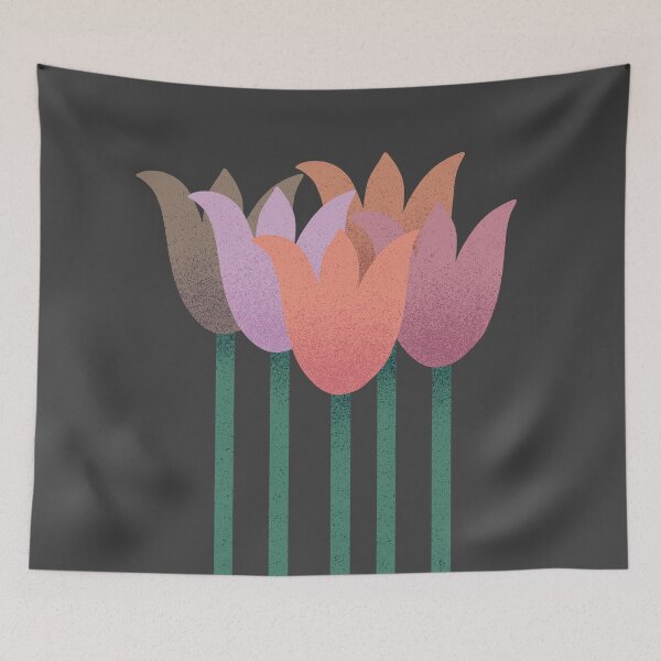 Item preview, Flower Market - Pastel Abstract Tulips on Black designed and sold by DuckyRubin.