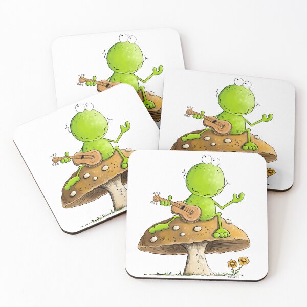 Item preview, Happy Frog Playing Guitar on Mushroom designed and sold by modartis.