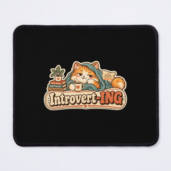 Item preview, NAGGING CAT BY NAGGINGSTICKERSCO. NAGGINGCAT INTROVERT-ING COLLECTION | BLACK Edition | No.01 designed and sold by LaMaisonOfMY.