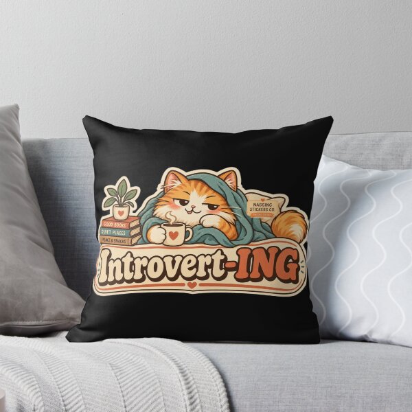 Item preview, NAGGING CAT BY NAGGINGSTICKERSCO. NAGGINGCAT INTROVERT-ING COLLECTION | BLACK Edition | No.01 designed and sold by LaMaisonOfMY.