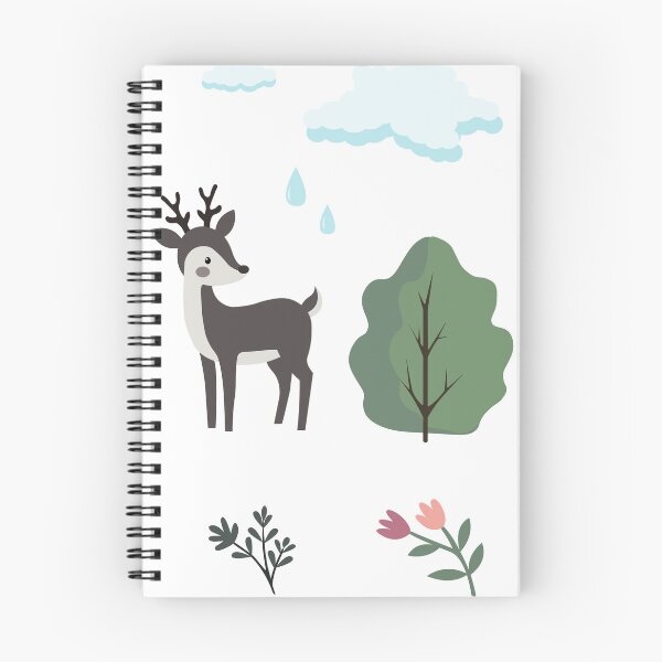Item preview, Cute Woodland Animals Fox Deer Trees and Flowers Vector Sticker Pack designed and sold by ElenMart.