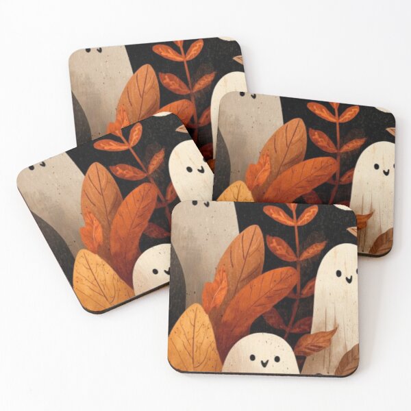 Item preview, Cute Ghosts in Autumn Leaves — Spooky Fall Foliage Illustration designed and sold by LYAN-STORE.