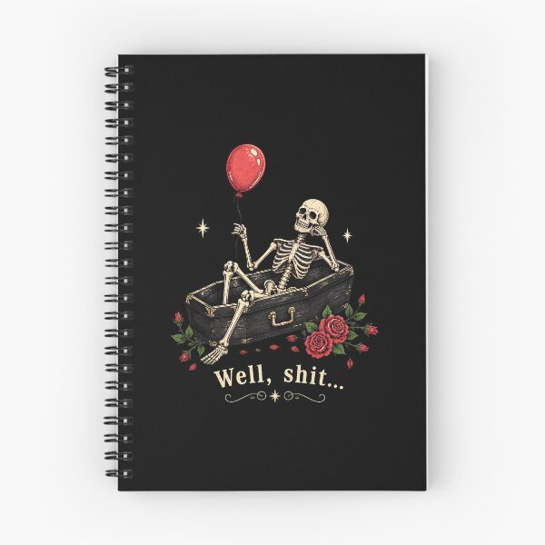 Item preview, Skeleton Holding Balloon Well Shit Funny Roses designed and sold by felixpalette.