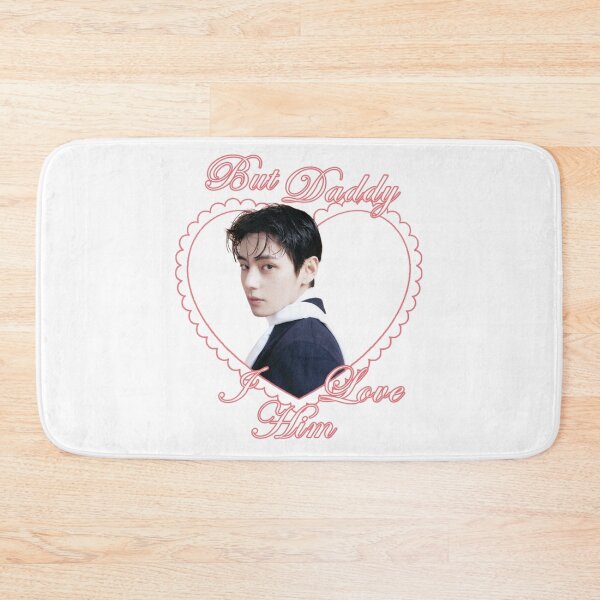 Item preview, BTS V Taehyung "But Daddy I Love Him" Pink Heart Aesthetic Sticker designed and sold by Mooncreates7.