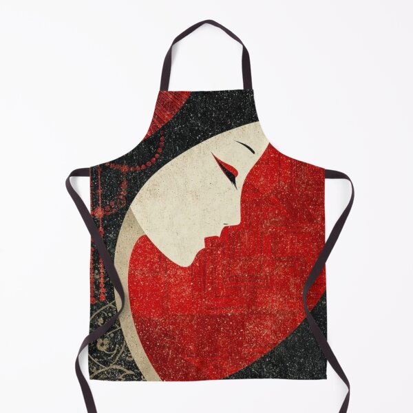 Item preview, Japanese Geisha Portrait Red Umbrella — Modern Asian Art Print designed and sold by LYAN-STORE.