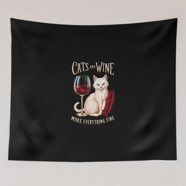Item preview, Cats And Wine Make Everything Fine designed and sold by reagorempe.