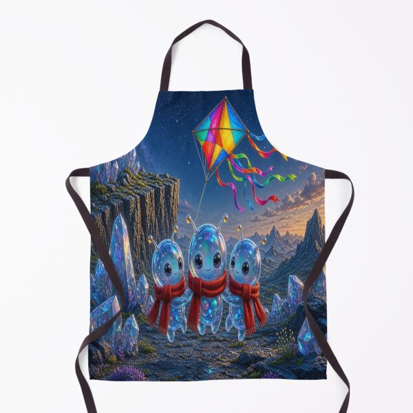 Item preview, Cute Aliens Medanix Flying a Kite - Magical Winter Space Core designed and sold by Breezes-of-Ida.