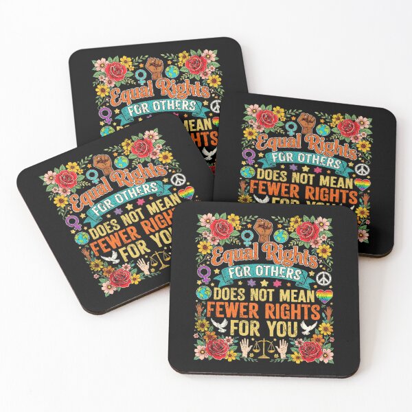 Item preview, Equal Rights For Others Retro Floral Peace Human Rights designed and sold by Machomanshop.
