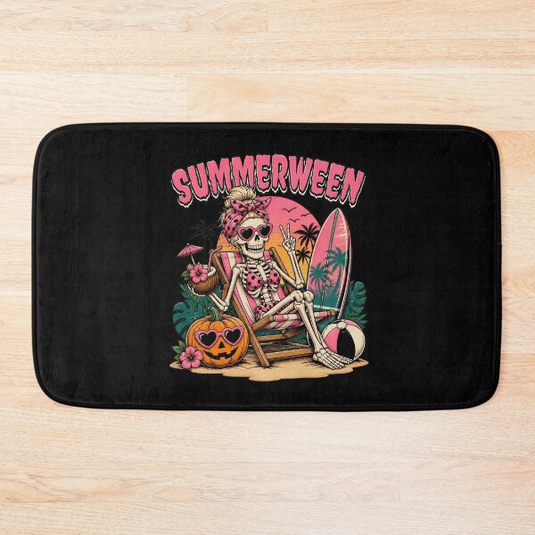 Item preview, Summerween Skeleton Flamingo Halloween Vacation designed and sold by felixpalette.