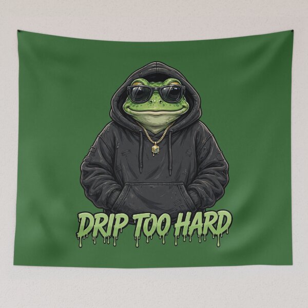 Item preview, Drip Too Hard Cool Frog Hoodie Art designed and sold by puzzell.