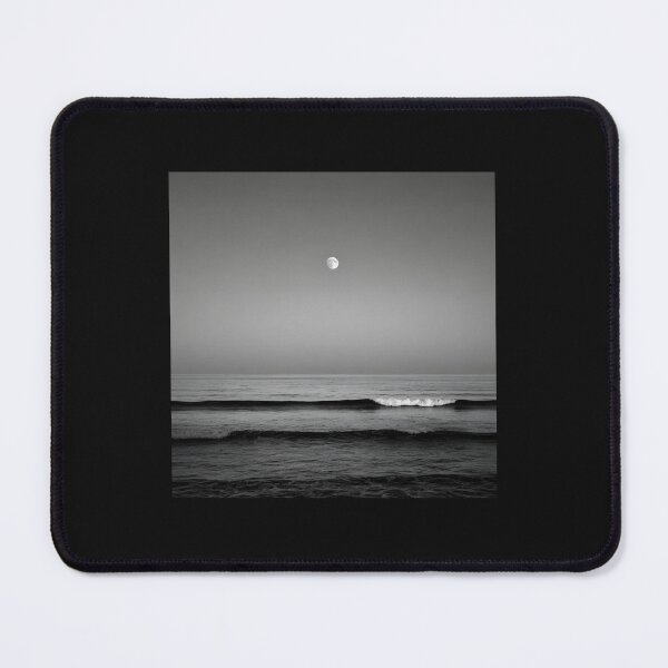 Item preview, Moonlit Ocean Waves Monochrome Art designed and sold by hobsond.