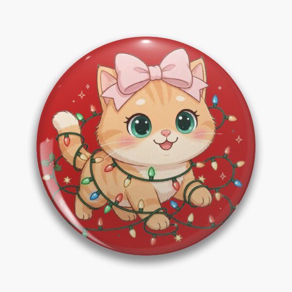 Item preview, Christmas Lights Cat Cute Tangled designed and sold by Moody Vibes Studio.