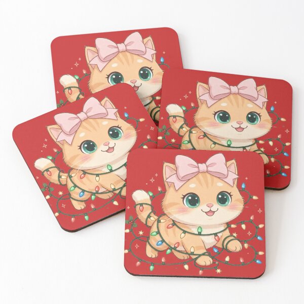 Item preview, Christmas Lights Cat Cute Tangled designed and sold by Moody Vibes Studio.