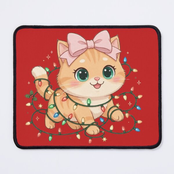 Item preview, Christmas Lights Cat Cute Tangled designed and sold by Moody Vibes Studio.