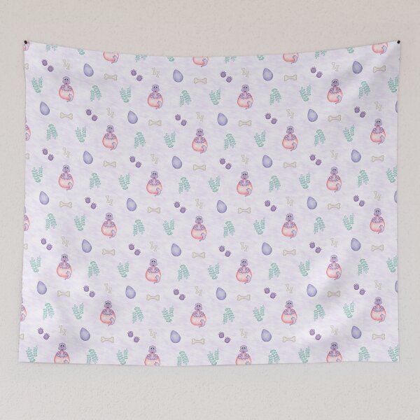 Item preview, Cute Purple Dinosaur Pattern - Soft Pastel Kawaii Dino Print designed and sold by PatternUnique.