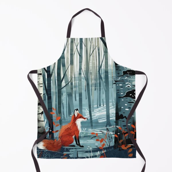 Item preview, Red Fox Birch Forest Woodland Art designed and sold by GrinGalore.