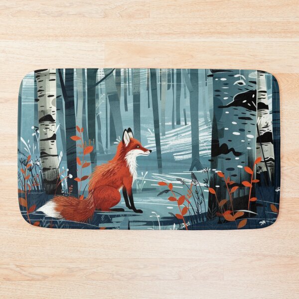 Item preview, Red Fox Birch Forest Woodland Art designed and sold by GrinGalore.
