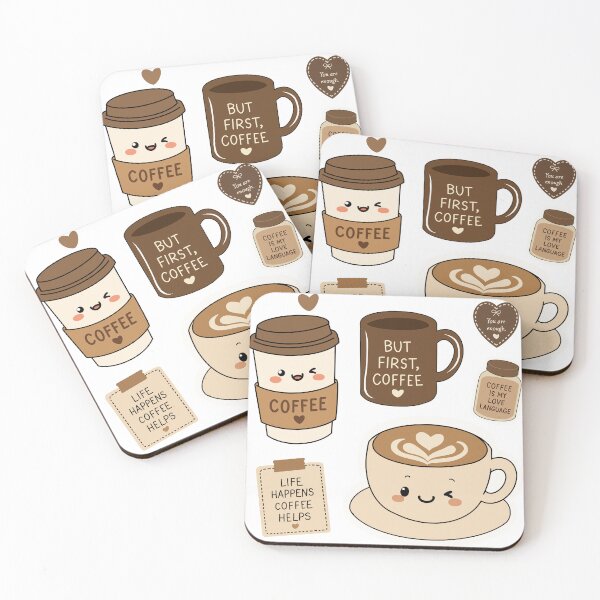 Item preview, Cute Coffee Stickers – Kawaii Coffee Cup designed and sold by Artful Adventures.