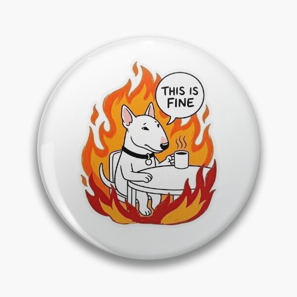 Item preview, Bull Terrier Fine Fire Meme Illustration designed and sold by Flying Doggo.
