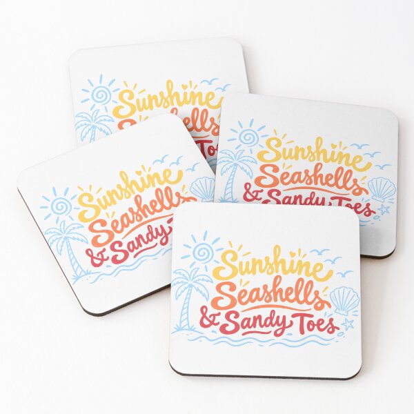 Item preview, Sunshine Seashells And Sandy Toes Retro Summer Beach Lettering designed and sold by Yellowriversss.
