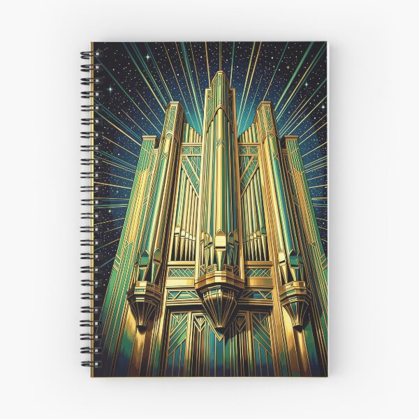 Item preview, Art Deco Pipe Organ Vintage Poster designed and sold by pinkal.