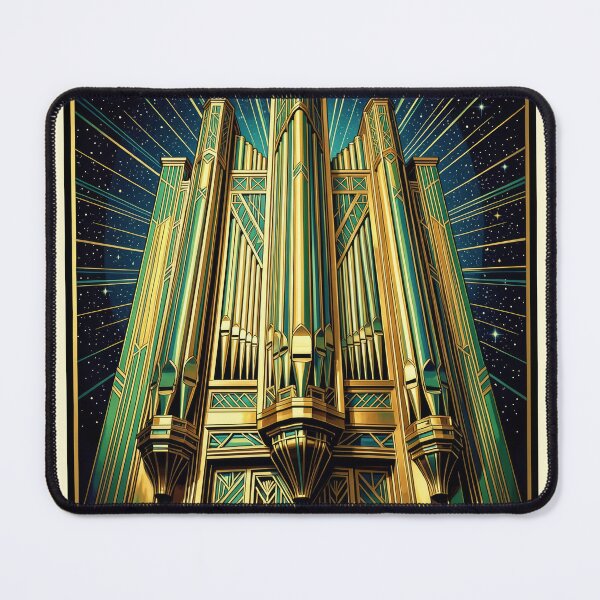 Item preview, Art Deco Pipe Organ Vintage Poster designed and sold by pinkal.