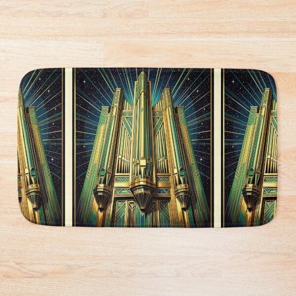 Item preview, Art Deco Pipe Organ Vintage Poster designed and sold by pinkal.
