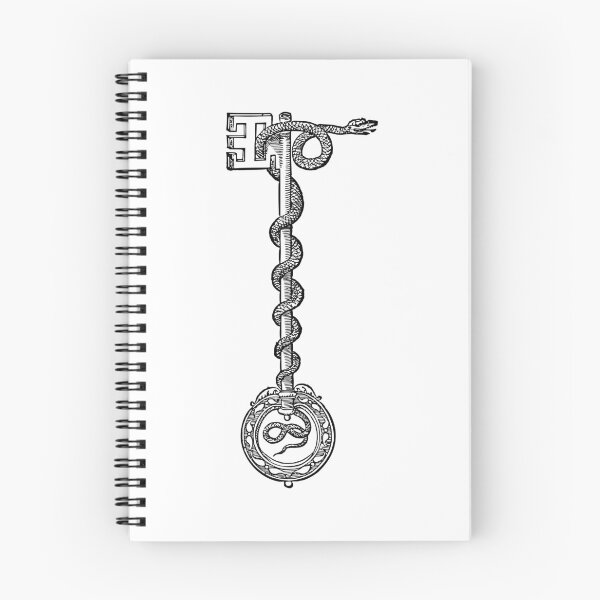Item preview, Vintage Snake Coiled Around Antique Skeleton Key Engraving designed and sold by T-shirts for hot people .