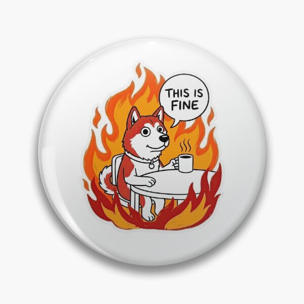 Item preview, Shiba Inu This Is Fine Fire Meme designed and sold by Flying Doggo.