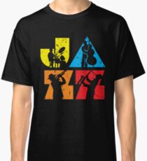 Funny Jazz Logotype with Musicians Silhouettes Classic T-Shirt