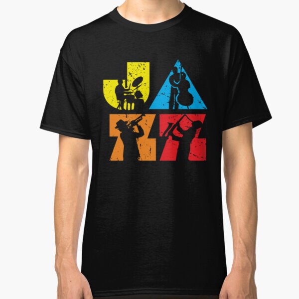 Funny Jazz Logotype with Musicians Silhouettes Classic T-Shirt