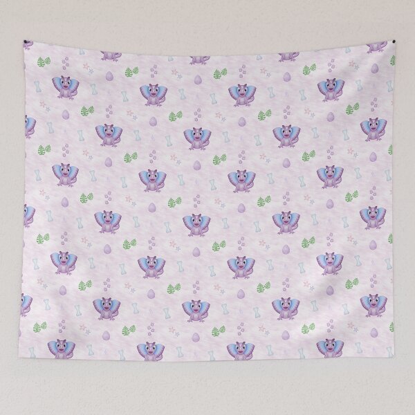 Item preview, Sweet Violet Dino Pattern - Whimsical Lavender Prehistoric Print designed and sold by PatternUnique.