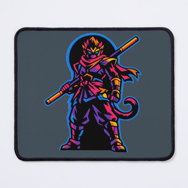 Item preview, Monkey King Sun Wukong Neon Synthwave Cyberpunk Warrior designed and sold by KungPowUnicorn.