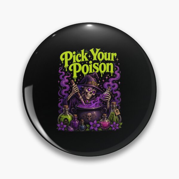 Item preview, Pick Your Poison Halloween Potion Cauldron Skull designed and sold by felixpalette.