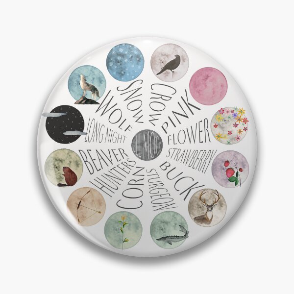 Item preview, Traditional Full Moon Names Wheel designed and sold by FarnwirbelArt.