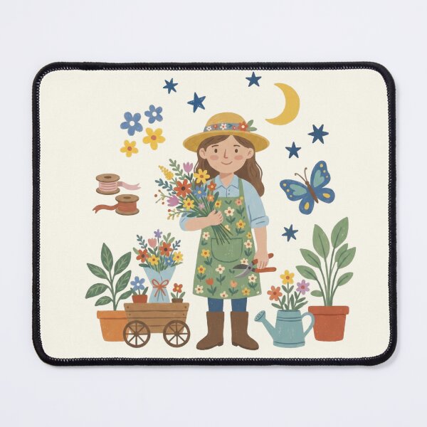 Item preview, Little Florist - Sweet Whimsical Flower Shop and Botanical Art designed and sold by Pasteltone.
