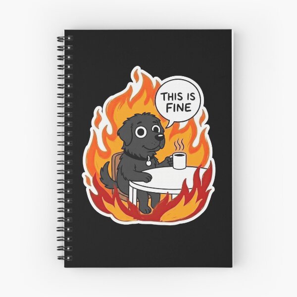 Item preview, Newfoundland Dog Fine Fire Coffee Meme designed and sold by Flying Doggo.