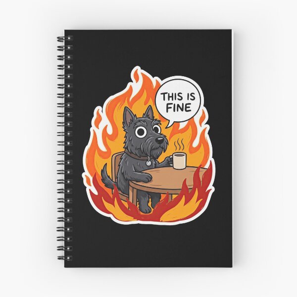 Item preview, Scottish Terrier Fine Fire Meme Art designed and sold by Flying Doggo.