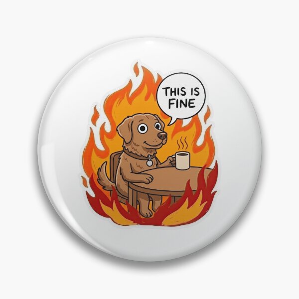 Item preview, Chesapeake Bay Retriever Fire Meme Illustration designed and sold by Flying Doggo.