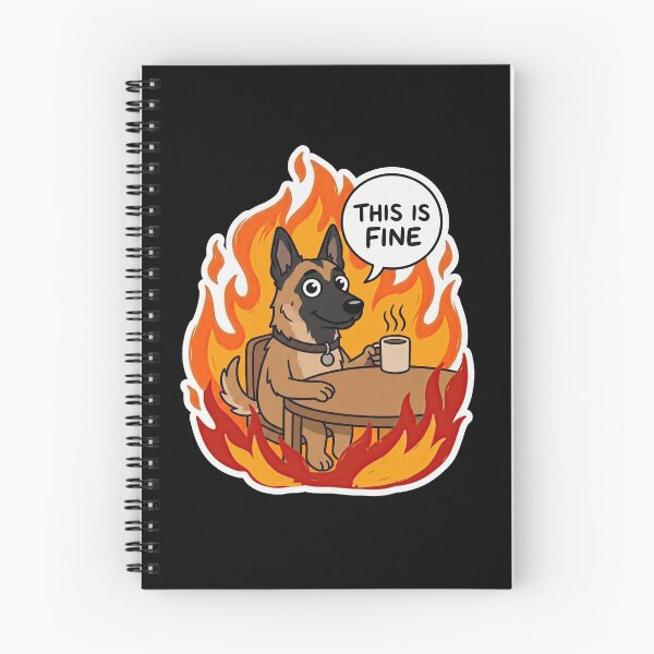 Item preview, Belgian Malinois In Roaring Fire Meme designed and sold by Flying Doggo.