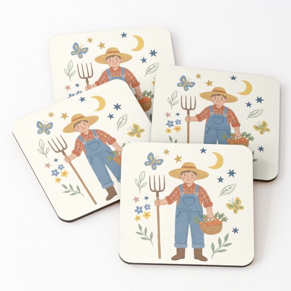 Item preview, Farmer Friend - Cute Whimsical Harvest and Garden Art designed and sold by Pasteltone.