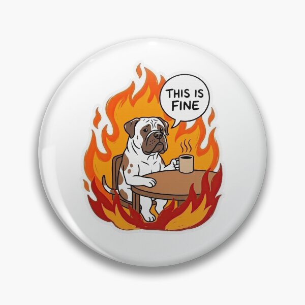 Item preview, Bullmastiff Relaxing In Fire Meme Art designed and sold by Flying Doggo.